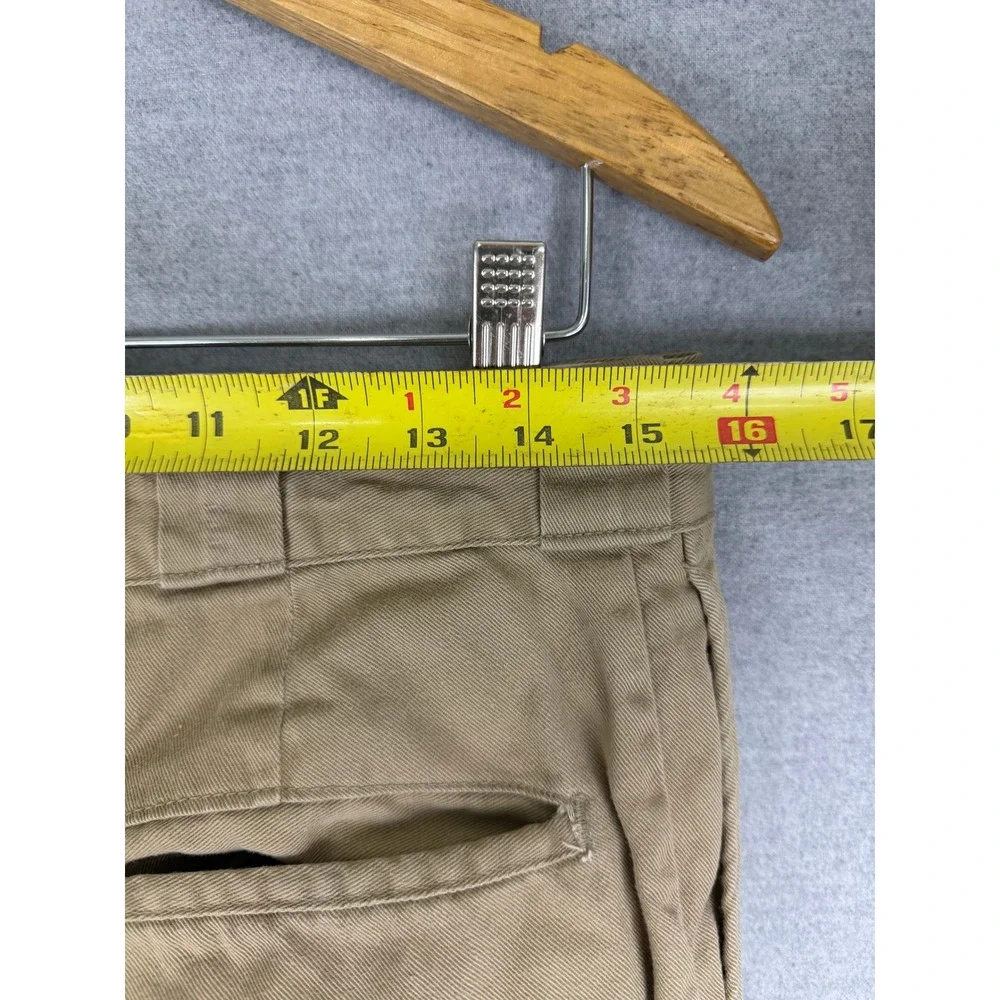 Vintage Khaki Chino Trousers Sanforized Talon Zip Cuffed Workwear Pants‎ 31x26.5